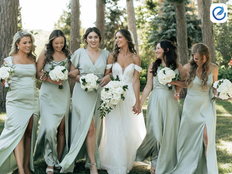 Bridesmaids Dress With A Hint Of Sage Green